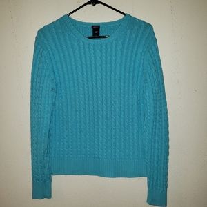Gap Y2K Sky Blue Cable knit Crewneck Sweater